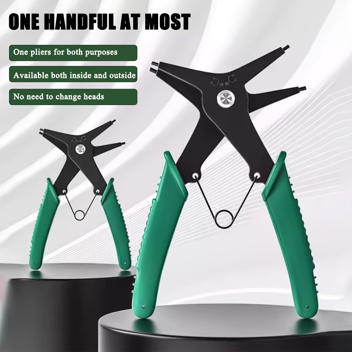Snap Button Plier - 2 in 1 Snap Ring Pliers,